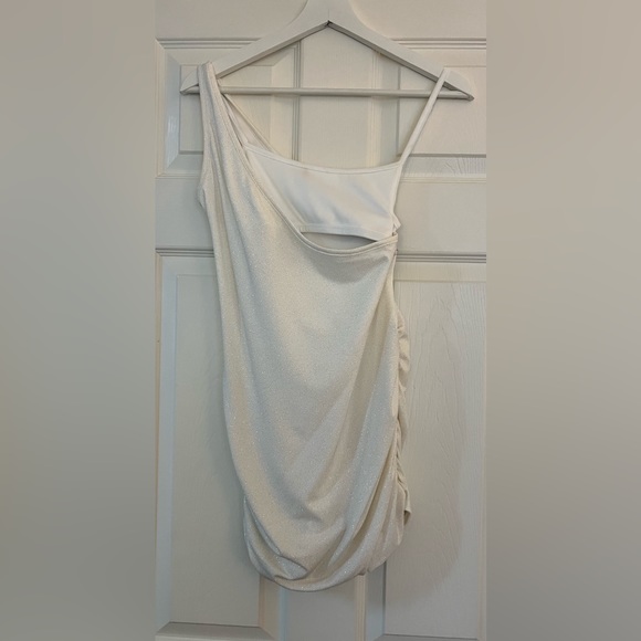 Lucy In The Sky Dress Alaina One Shoulder Dress with White Shimmer - Picture 8 of 10